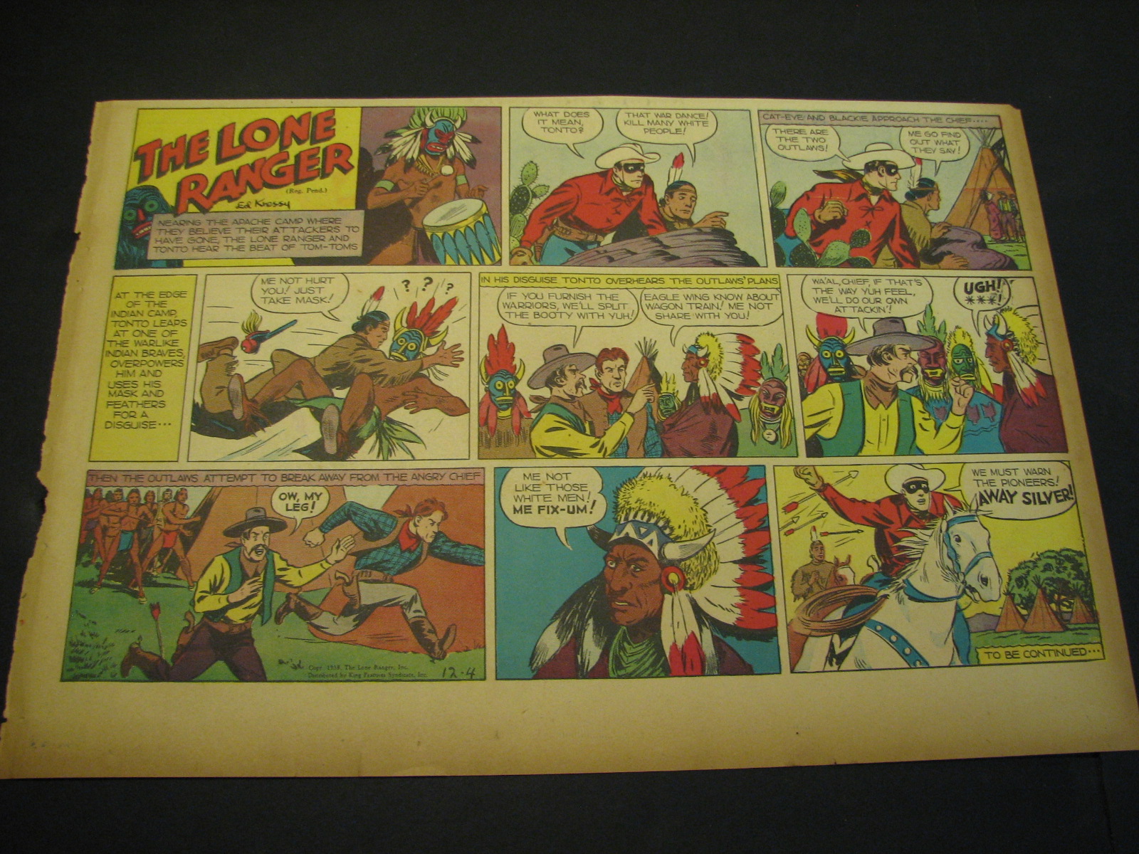 Lone Ranger Sunday Page by Fran Striker and Charles Flanders from 9//22//1940
